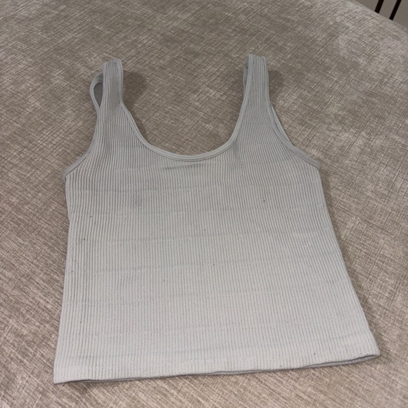 Gray Ribbed Tank Top - Picture 3 of 4